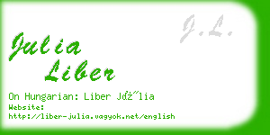 julia liber business card